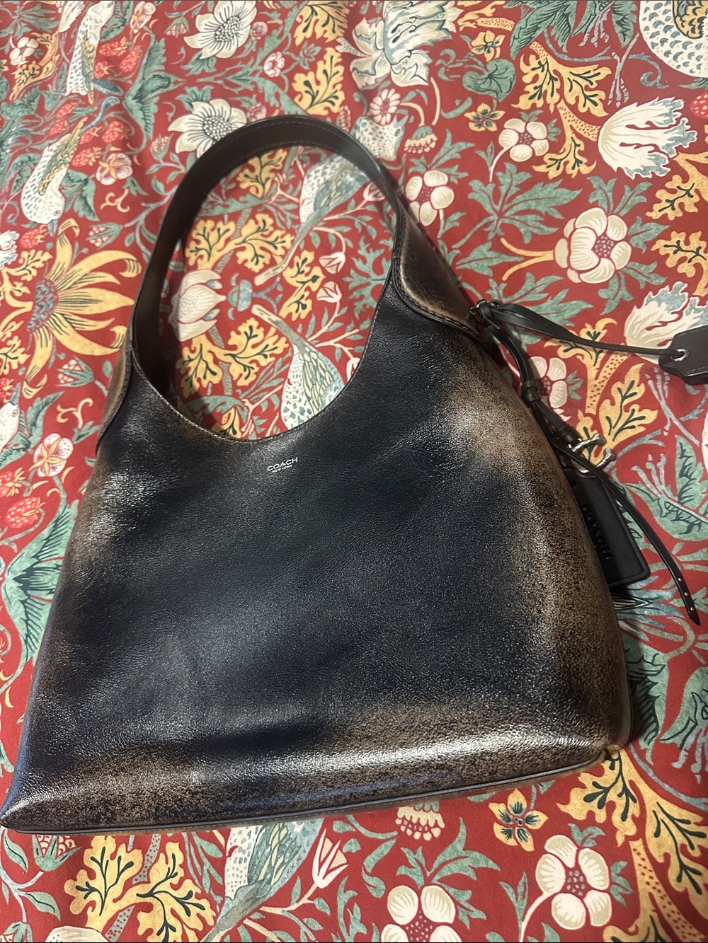 Coach Black to Brown Ombre Leather Shoulder Hobo Brooklyn